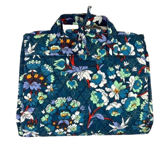 Vera Bradley Handbags - Vera Bradley Grand Hanging Organizer Floral Bursts Makeup Bag Blue